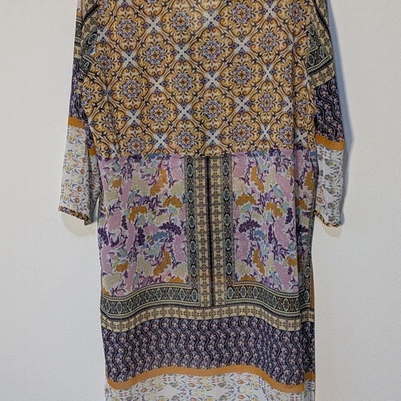 Anthropologie Fig and Flower S Boho Bohemian Hippie Sheer Tunic Top Cover Up - Picture 3 of 12